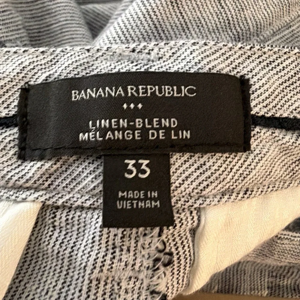Banana Republic Men's Sz 33 Linen BLend Shorts Coastal Preppy Summer Old Money